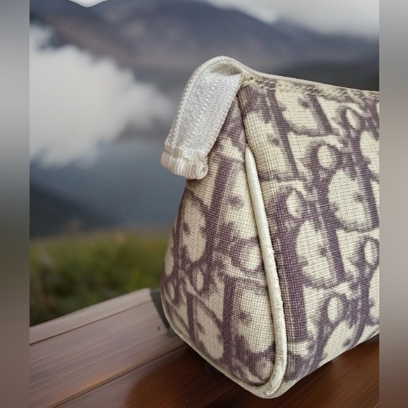 Christian Dior Lavender Trotter Jacquard Nylon Cosmetic Pouch - Picture 6 of 10